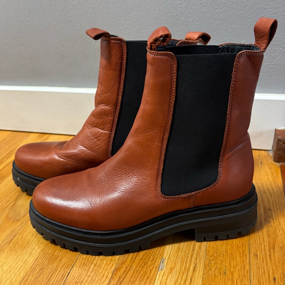 Miss Mooz Lizette antique brick Women's Brown Leather Ankle Boots size 38 - Picture 2 of 9